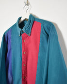 Blue Vintage Colour Block Shirt - X-Large