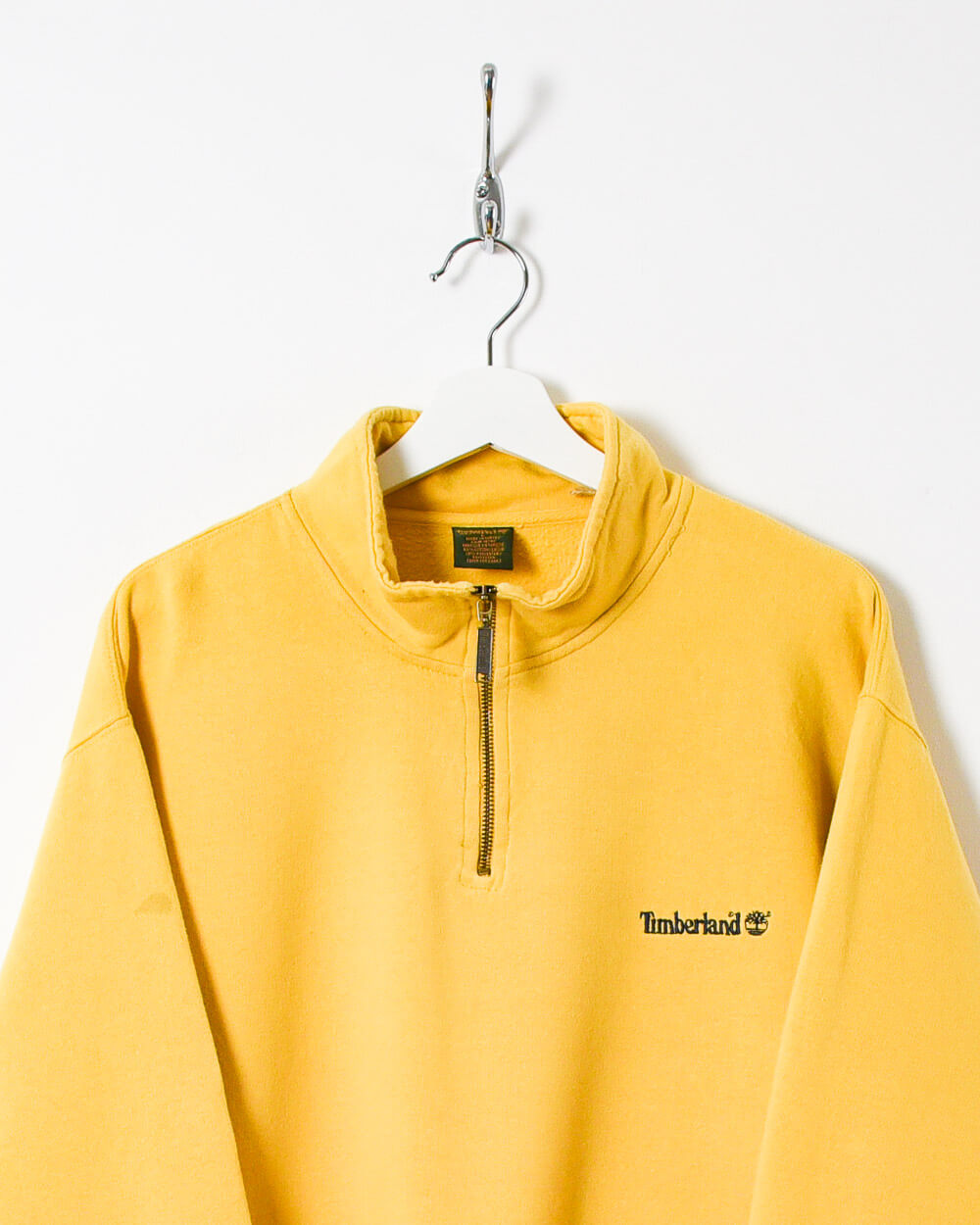 Yellow Timberland 1/4 Zip Sweatshirt - Large