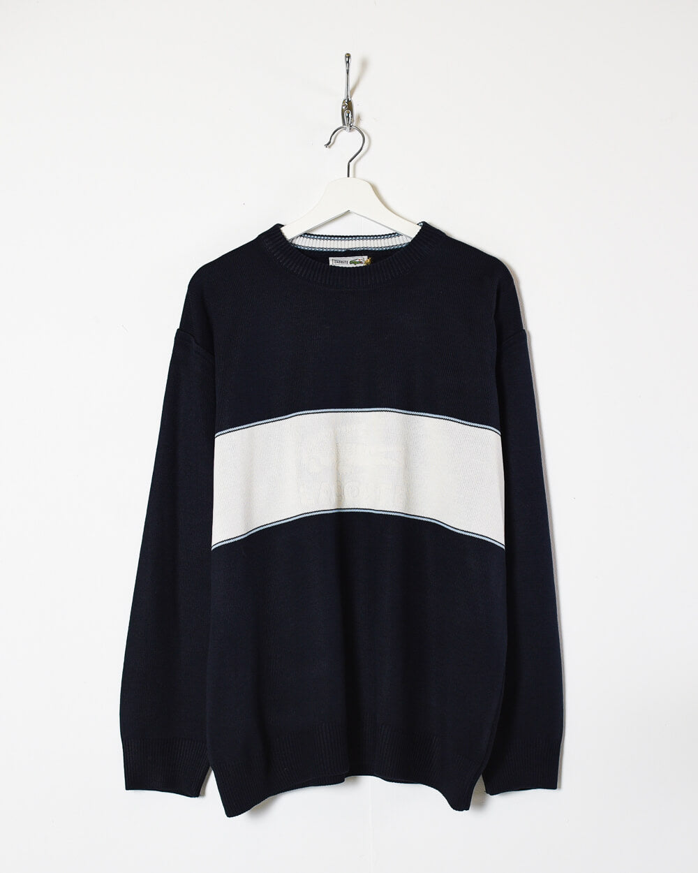 Navy Chemise Lacoste Knitted Sweatshirt - Large
