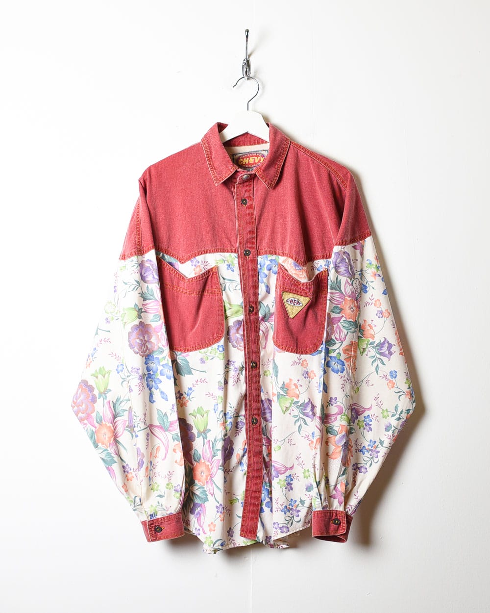 Red Chevy Floral All-Over Print Shirt - X-Large