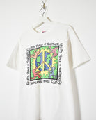 White Keith Harin Let's Peace it Together T-Shirt - Small