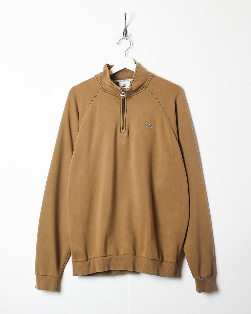 Brown Lacoste 1/4 Zip Sweatshirt - Large