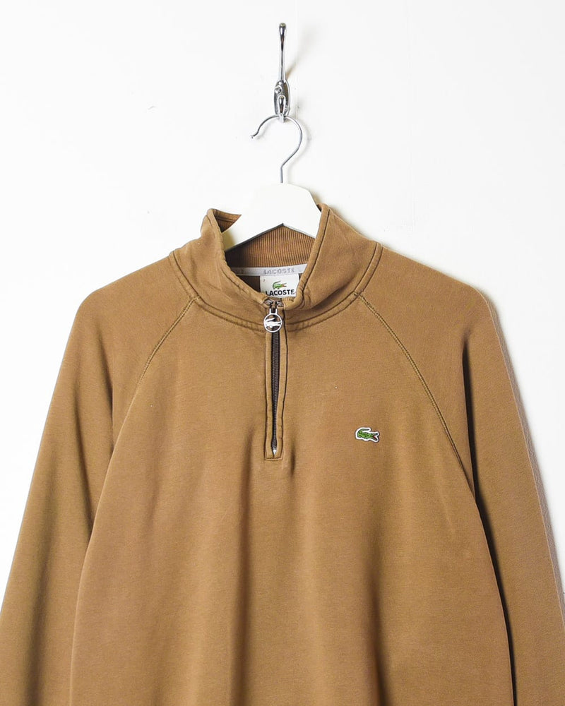 Brown Lacoste 1/4 Zip Sweatshirt - Large