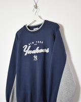 Vintage 90s Cotton Mix Colour-Block Navy Lee MLB New York Yankees  Sweatshirt - Large– Domno Vintage