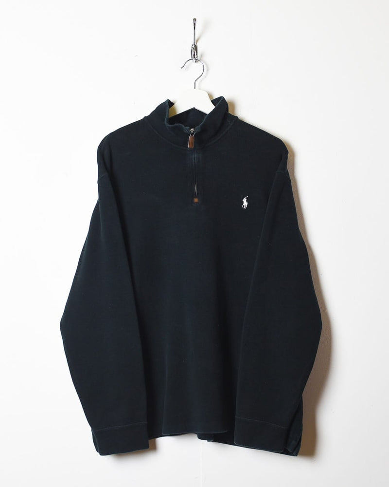 Black Polo Ralph Lauren 1/4 Zip Sweatshirt - X-Large