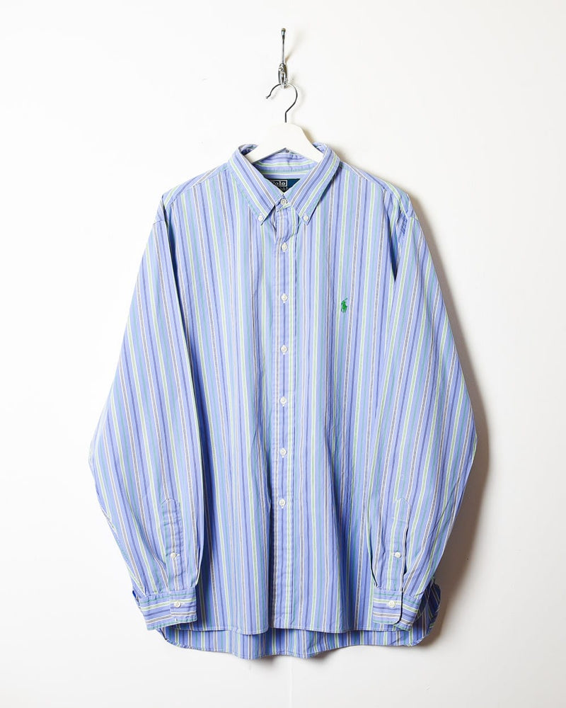 BabyBlue Polo Ralph Lauren Striped Shirt - XX-Large