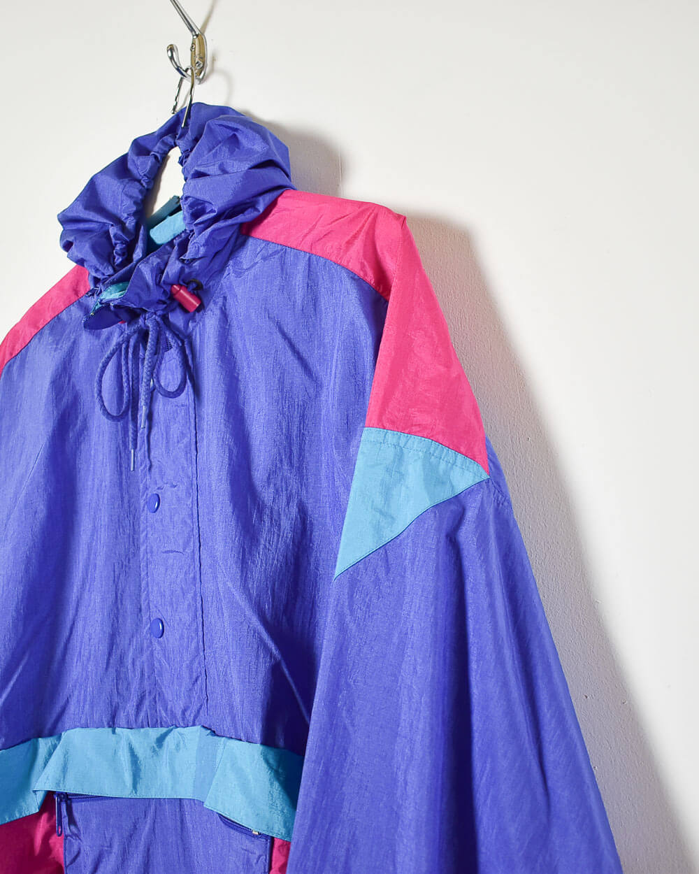 Blue Vintage Festival Hooded Shell Jacket - X-Large