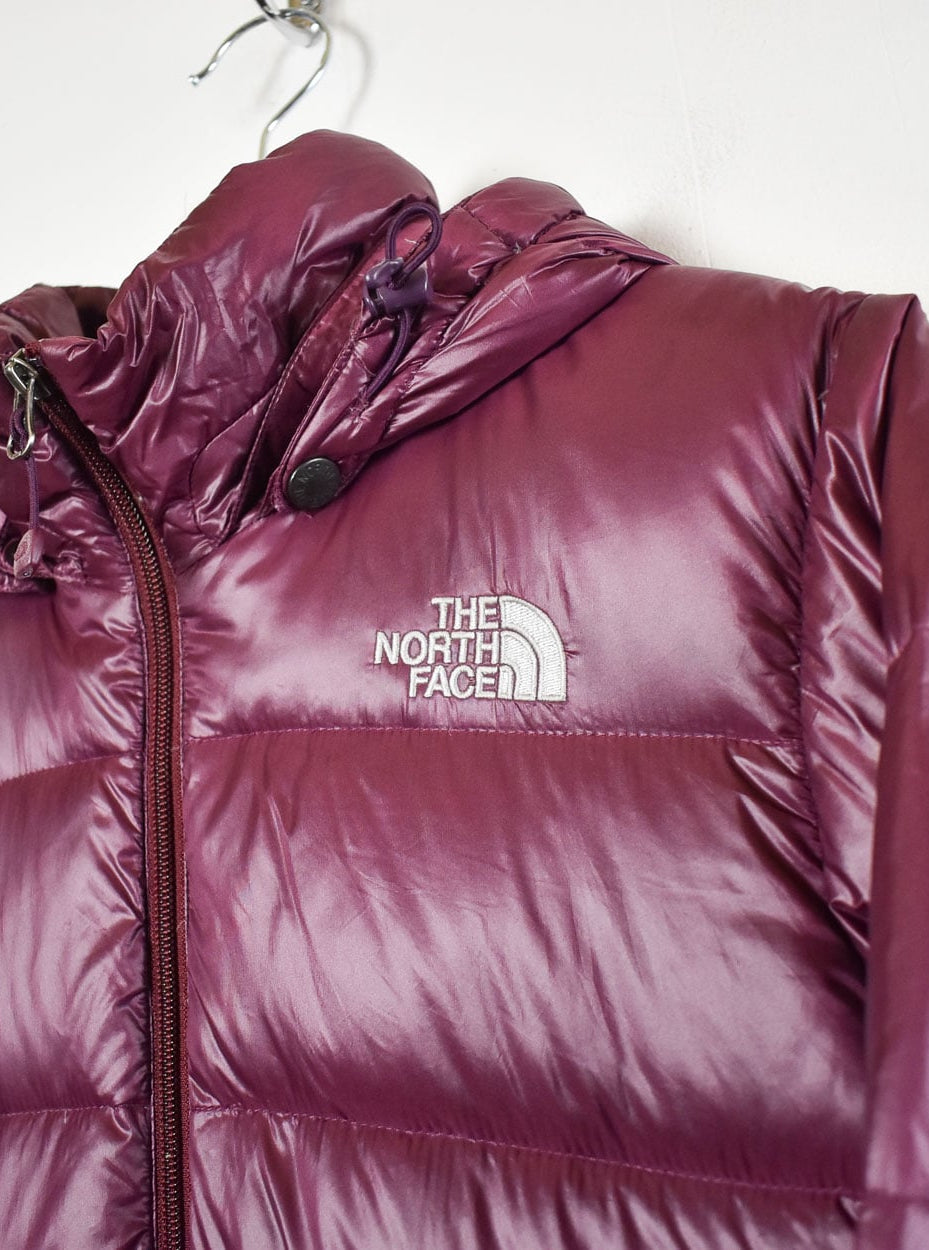 Purple The North Face Hooded Nuptse 700 Down Puffer Jacket - Medium Women's