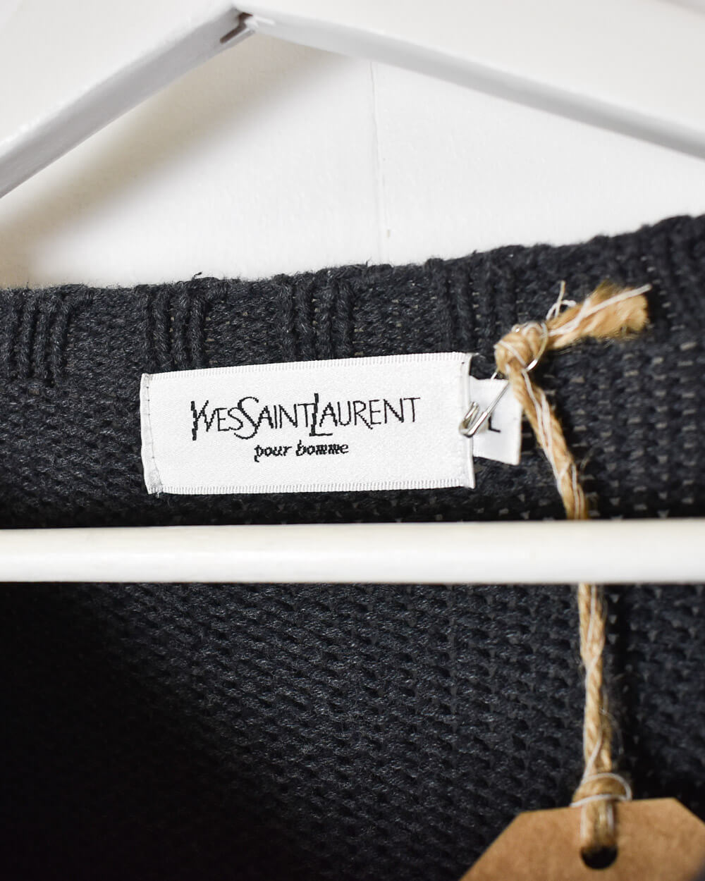Grey Yves Saint Laurent Knitted Sweatshirt - Medium