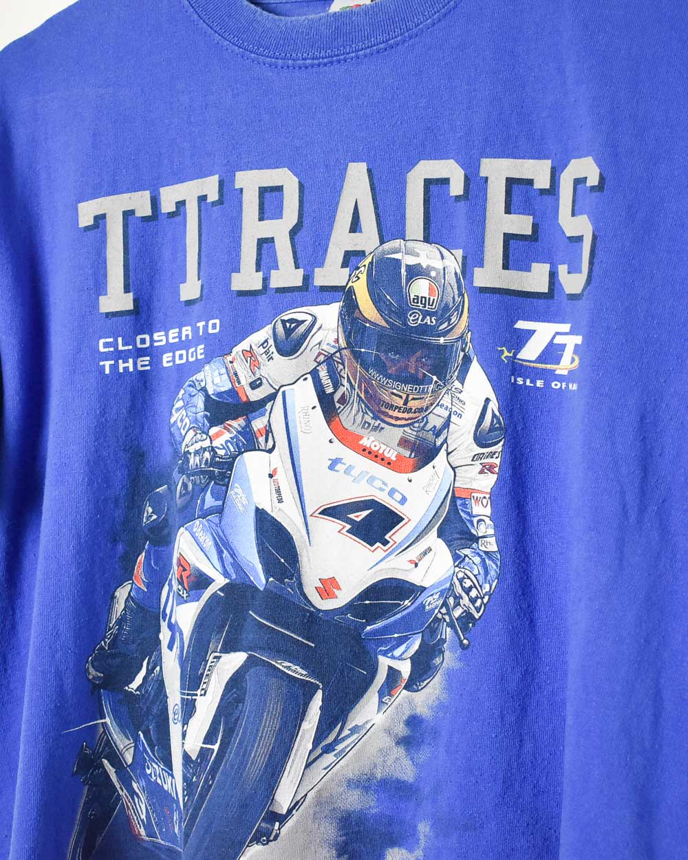 Blue Isle Of Man TT Races Graphic T-Shirt - X-Small