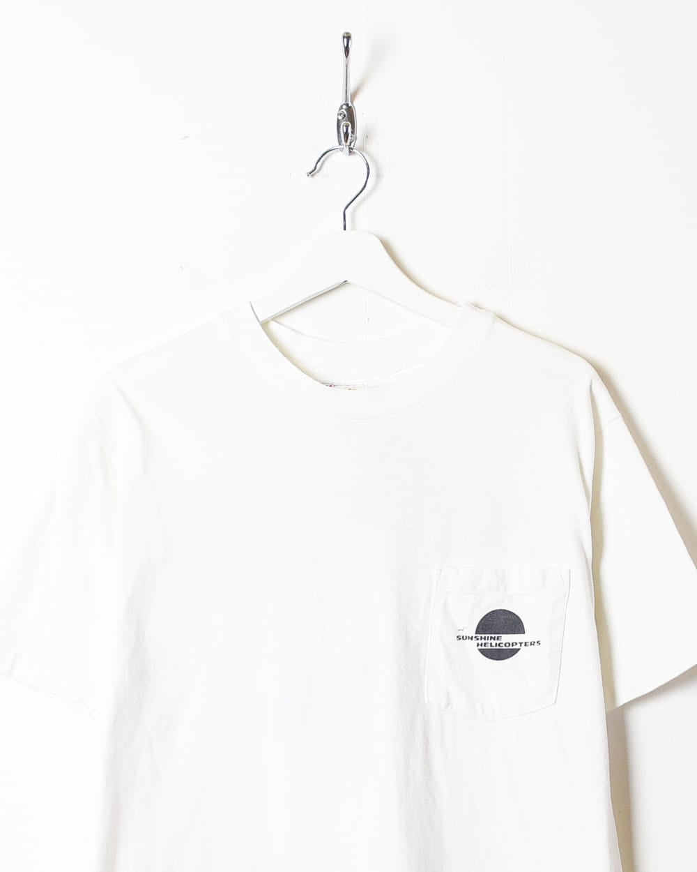 White Sunshine Helicopters Pocket T-Shirt - Medium