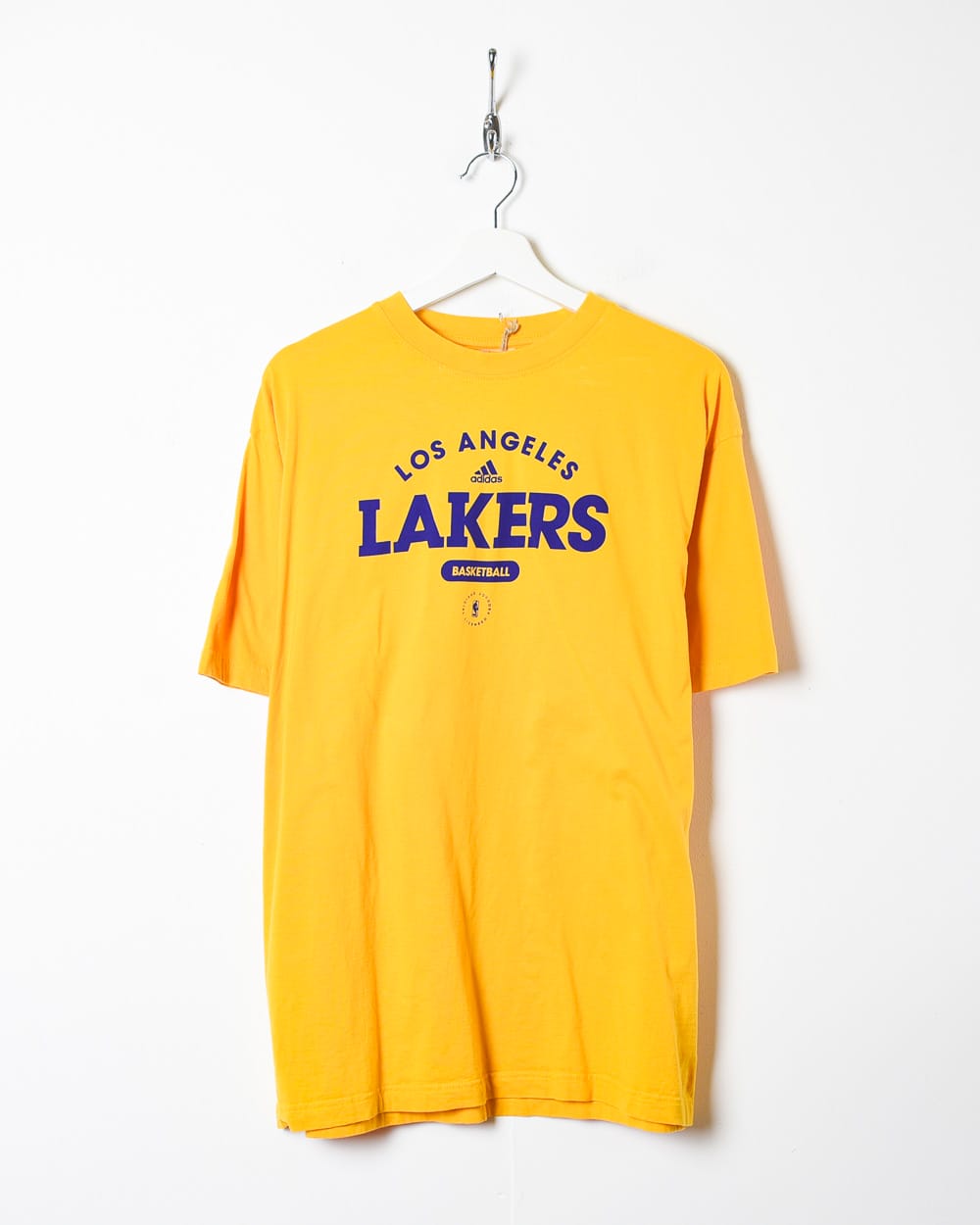 Yellow Adidas Los Angeles Lakers T-Shirt - Large