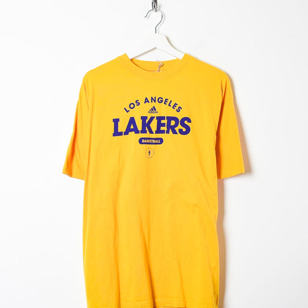 Vintage 00s Yellow Adidas Los Angeles Lakers T-Shirt - Large