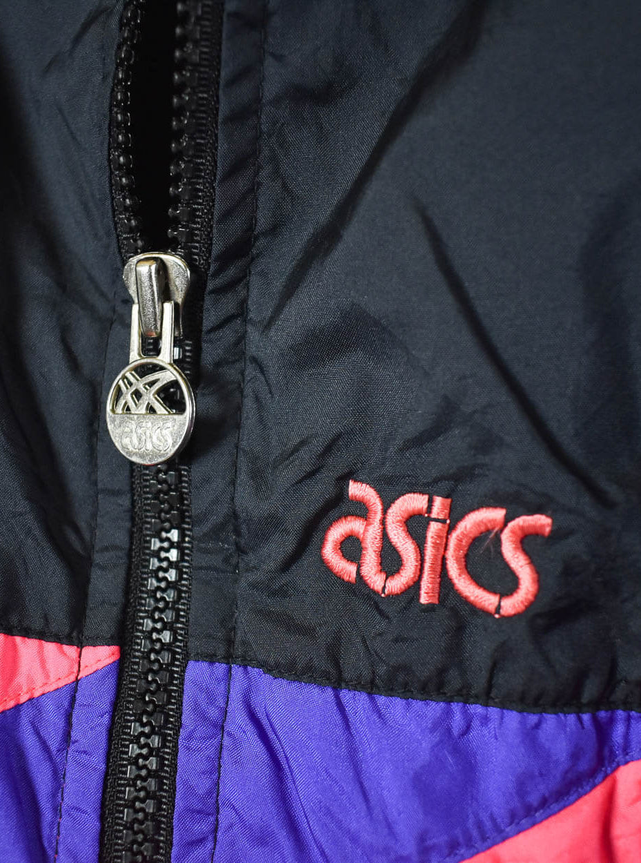 Black Asics Women's Windbreaker 1/4 Zip Shell Ski Jacket - Medium 