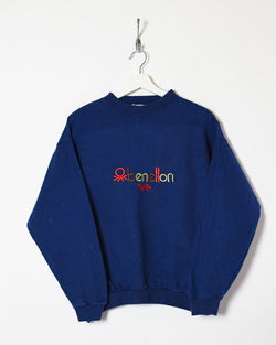 Fejde Albany Gud Vintage 90s Cotton Blue United Colours Of Benetton Sweatshirt - Small–  Domno Vintage