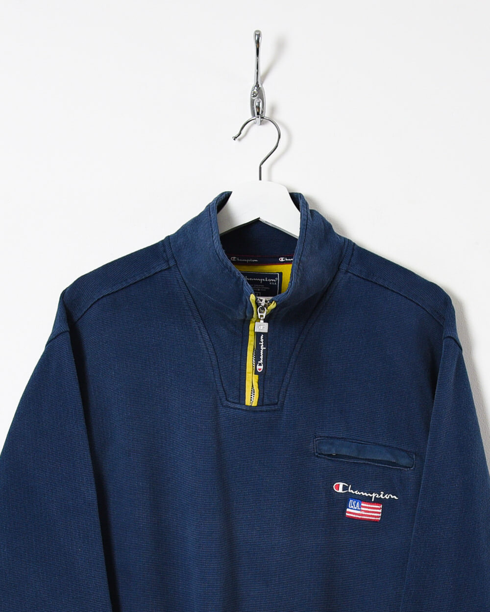Navy Champion USA 1/4 Zip Sweatshirt - Medium