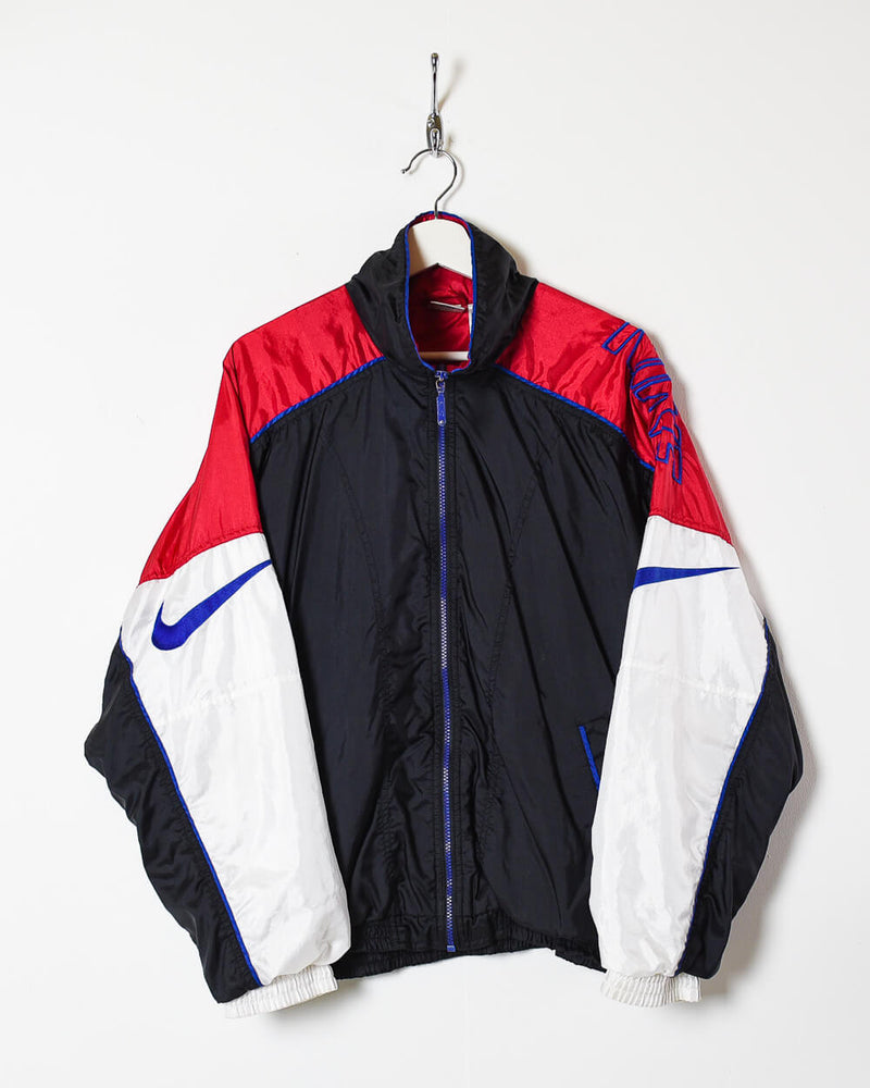 Vintage 90s Nylon Colour-Block Black Nike Shell Jacket - Domno Vintage