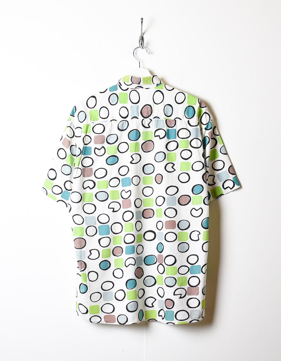 White Shapes All-Over Print Short Sleeved Shirt - Large