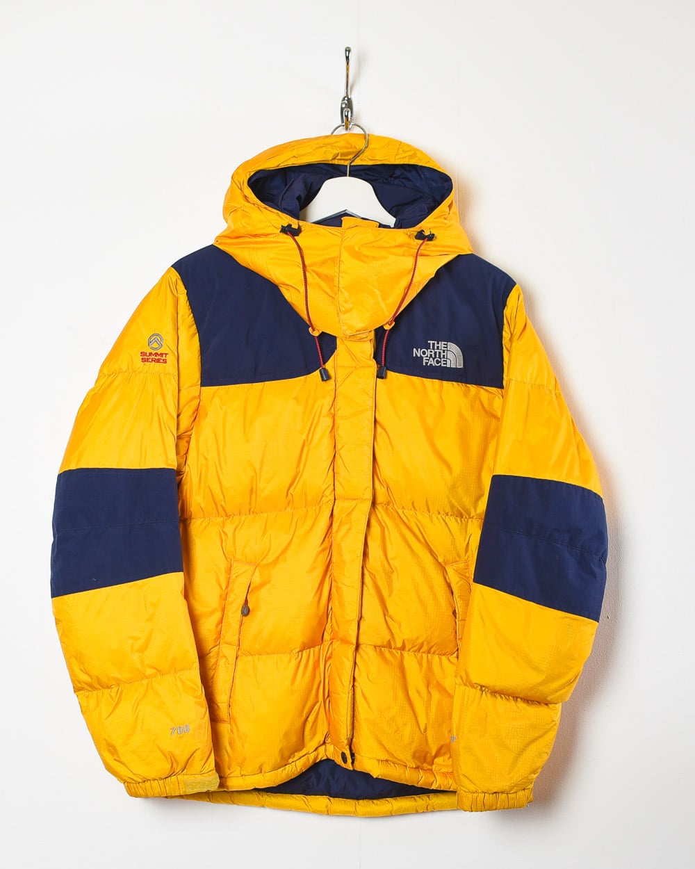 Yellow The North Face Hooded Summit Series Windstopper 700 Down Puffer Jacket - X-Large women's