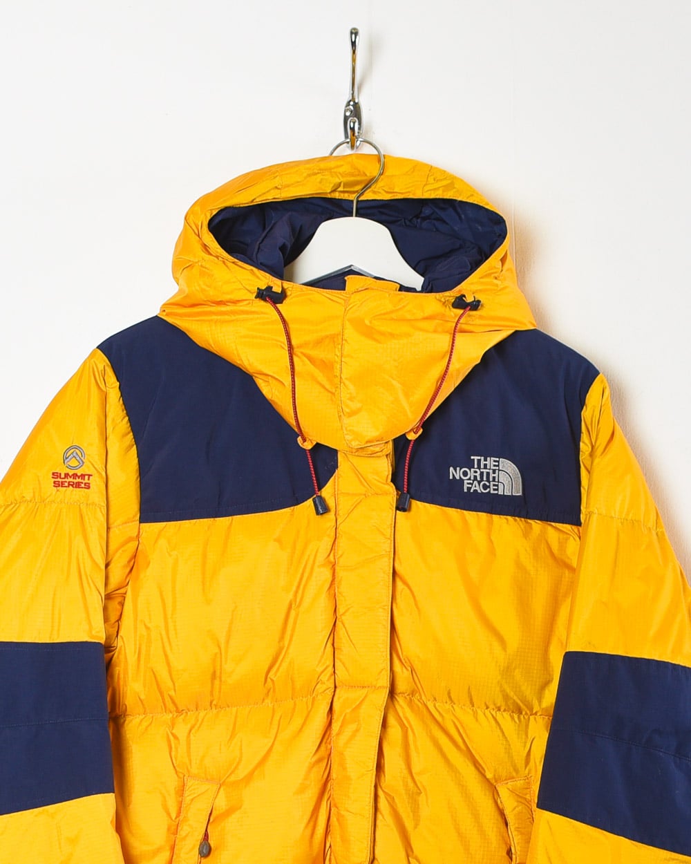 Yellow The North Face Hooded Summit Series Windstopper 700 Down Puffer Jacket - X-Large women's