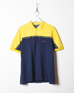 Navy Tommy Hilfiger 1/4 Zip Polo Shirt - Medium