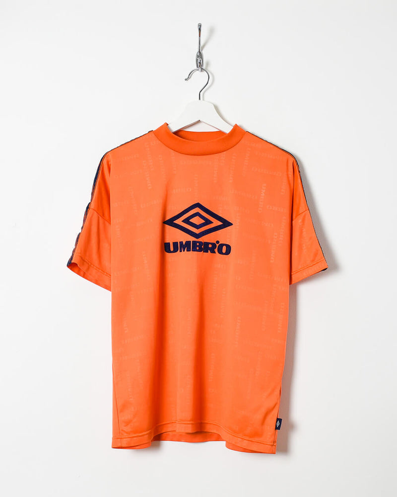 Vervallen Lodge kloon Vintage 90s Polyester Orange Umbro T-Shirt - Medium– Domno Vintage