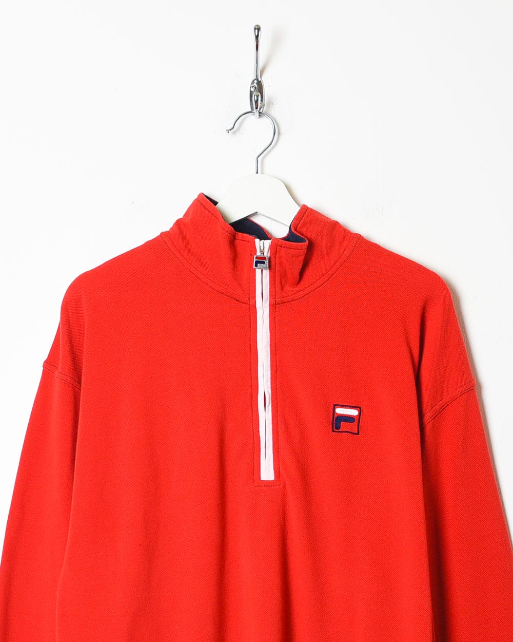 Red Fila 1/4 Zip Sweatshirt - X-Large