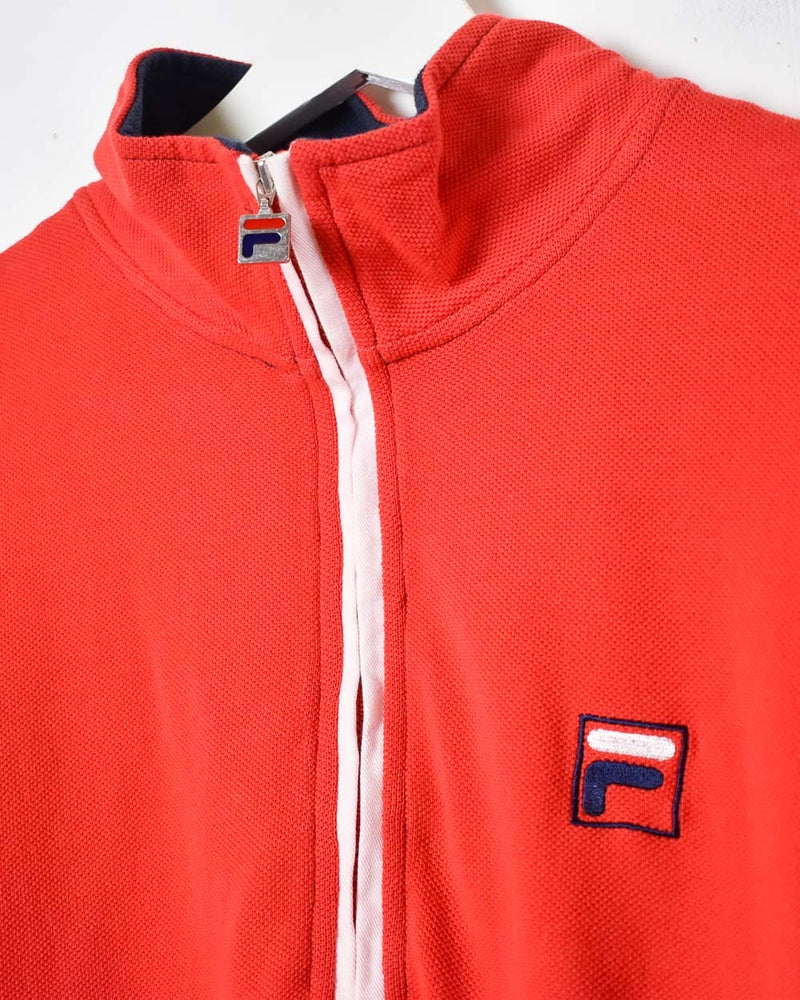 Red Fila 1/4 Zip Sweatshirt - X-Large