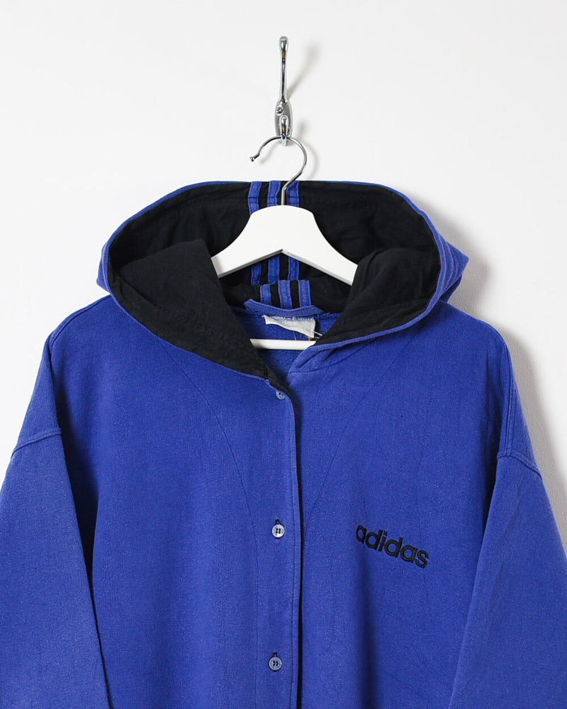 Blue Adidas Button Up Hoodie - Large