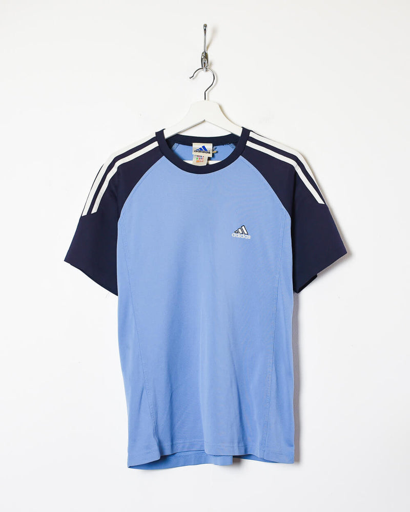 Cordelia caja registradora Tejido Vintage 90s Blue Adidas Women's T-Shirt - X-Large Polyester– Domno Vintage