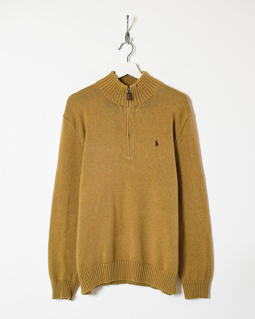 Neutral Ralph Lauren 1/4 Zip Knitted Sweatshirt - Medium
