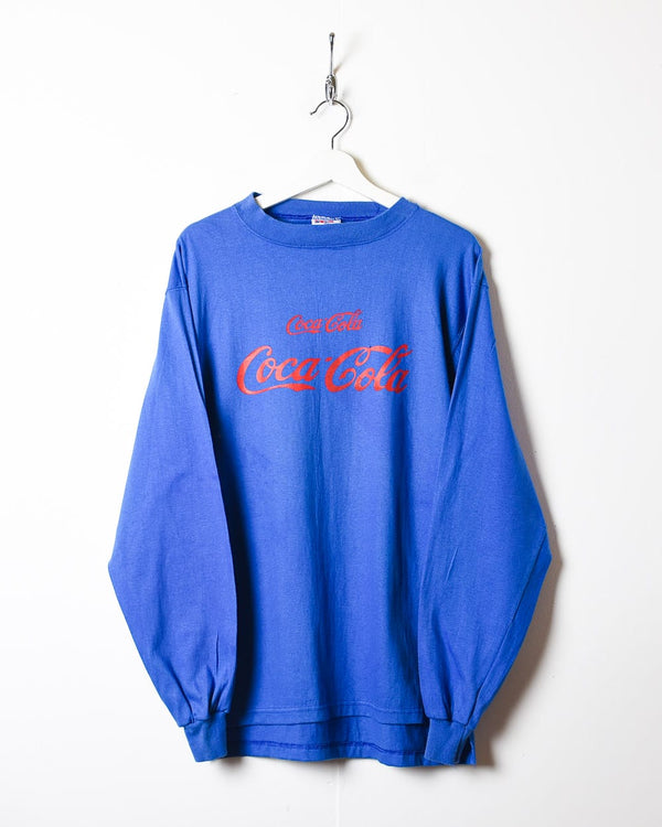 Blue Reebok Coca Cola 80s Long Sleeved T-Shirt - Large