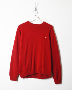 Red Tommy Hilfiger Knitted Sweatshirt - Small