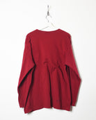 Maroon Tommy Jeans Long Sleeved T-Shirt - Large