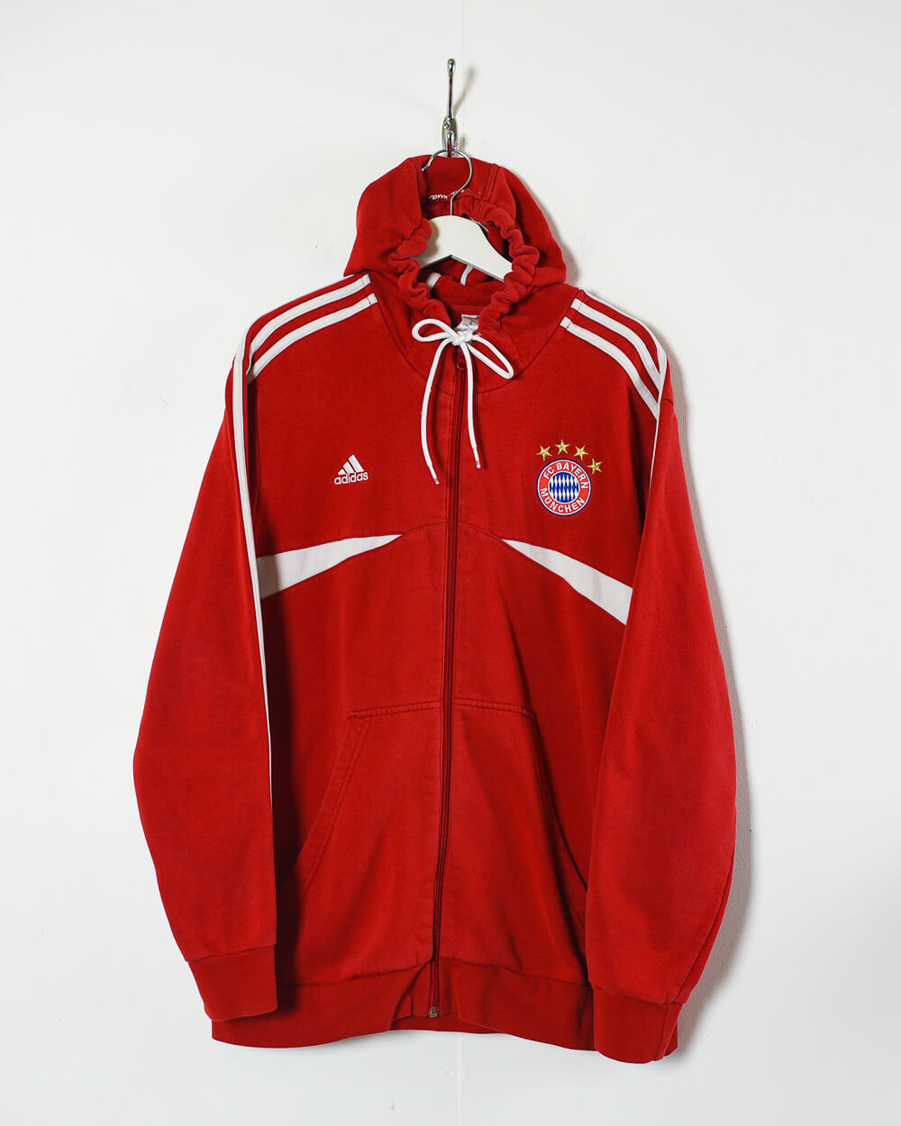 Red Adidas FC Bayern Munich Zip-Through Hoodie - X-Large