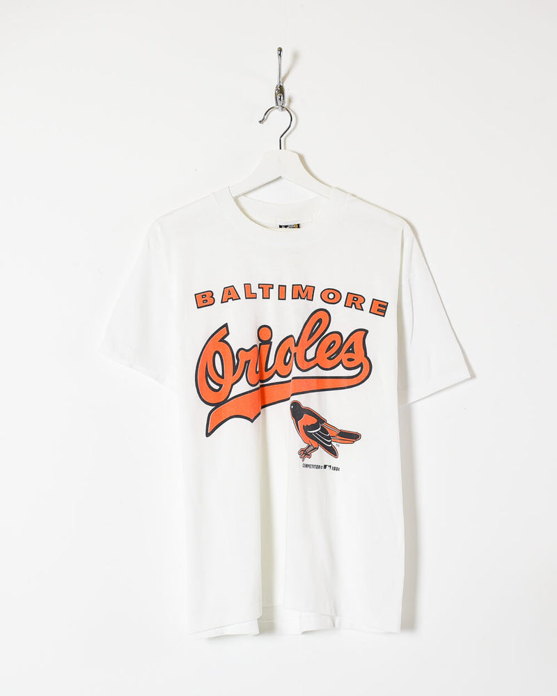 Vintage 90s Cotton White Best Fruit of the Loom Baltimore Orioles