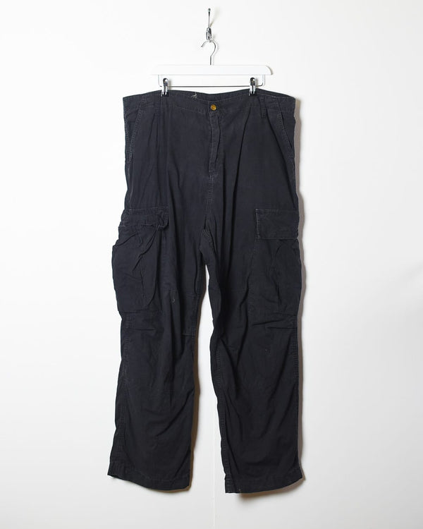 Black Carhartt Double Knee Cargo Trousers - W42 L32