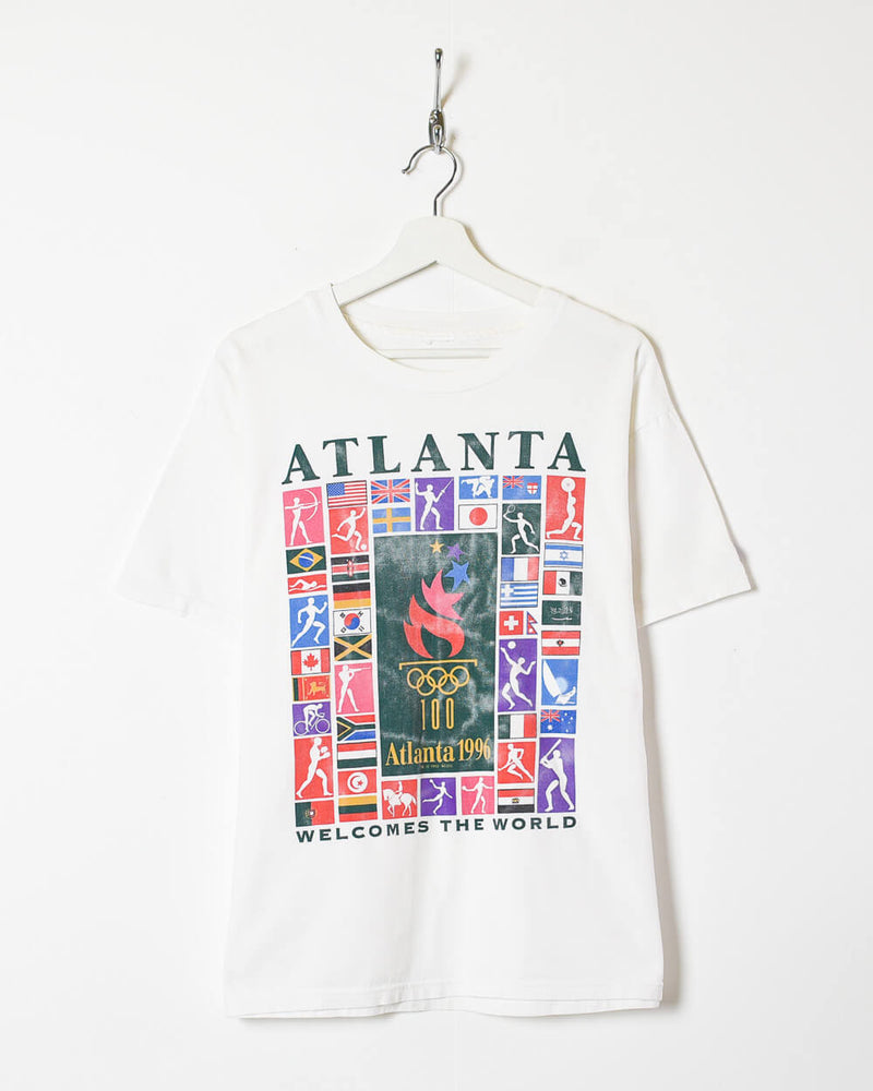 Vintage 90s Cotton White Champion Atlanta 1996 Olympics T-Shirt - Medium–  Domno Vintage