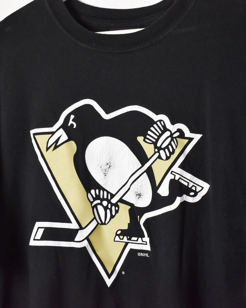 Vintage 00s Black Old Time Hockey NHL Pittsburgh Penguins T-Shirt