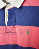 Red Polo Ralph Lauren Striped Rugby Shirt - Large