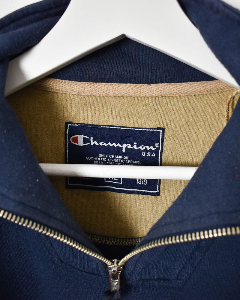 Navy Champion 1/4 Zip Sweatshirt - X-Large