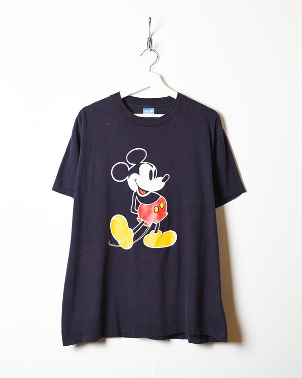 Black Disney Mickey Mouse Single Stitch T-Shirt - Medium
