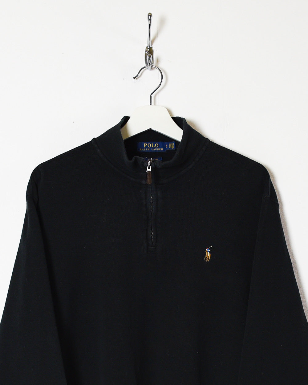 Black Ralph Lauren 1/4 Zip Sweatshirt - Large