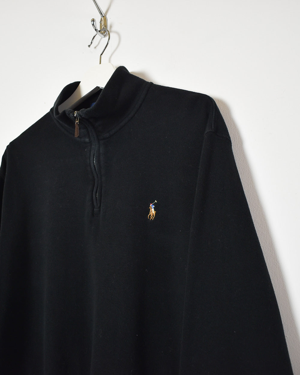 Black Ralph Lauren 1/4 Zip Sweatshirt - Large