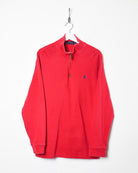 Red Ralph Lauren 1/4 Zip Sweatshirt - X-Large