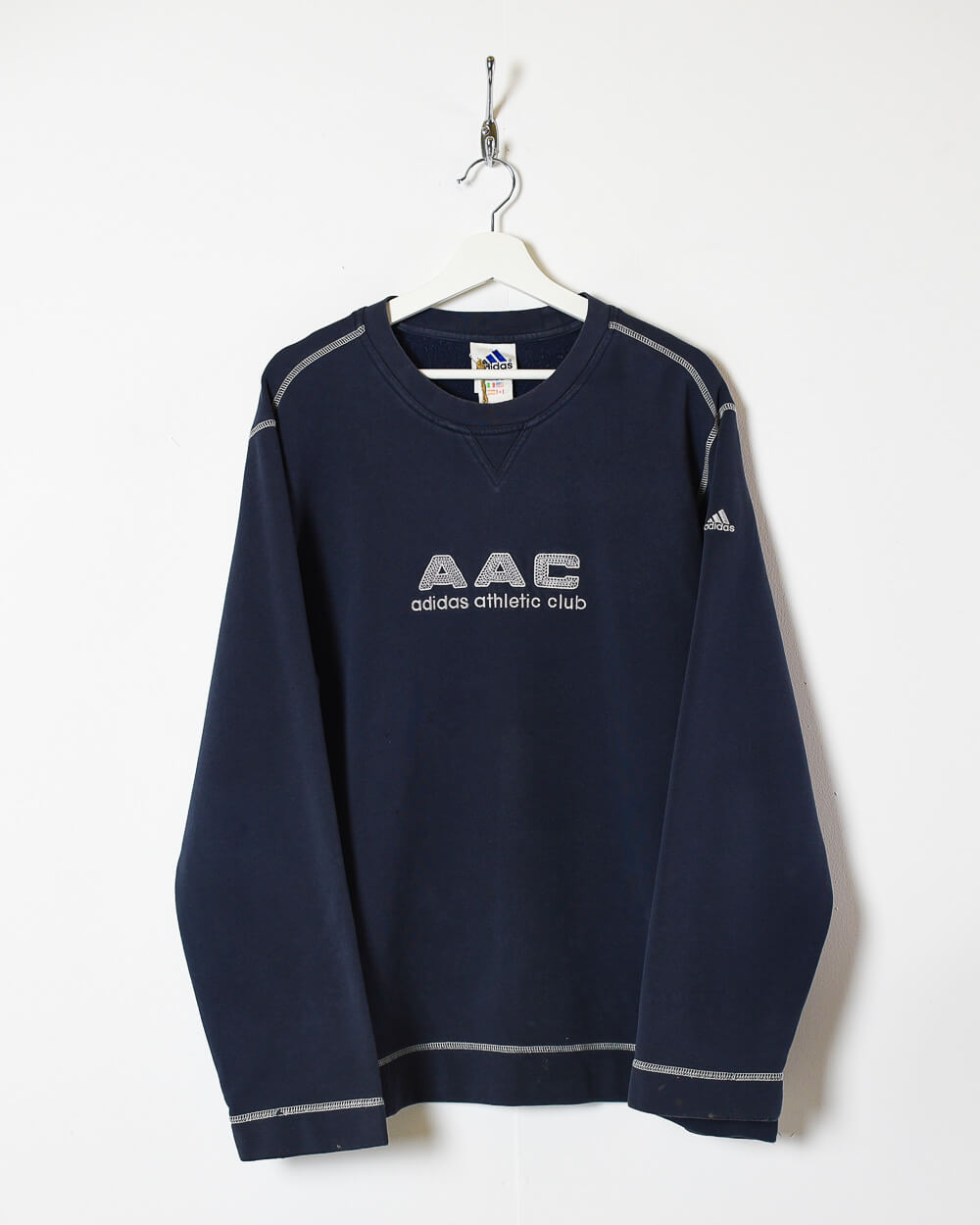 Navy Adidas Athletic Club Sweatshirt - X-Large