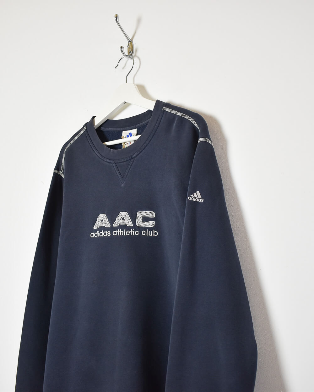 Navy Adidas Athletic Club Sweatshirt - X-Large