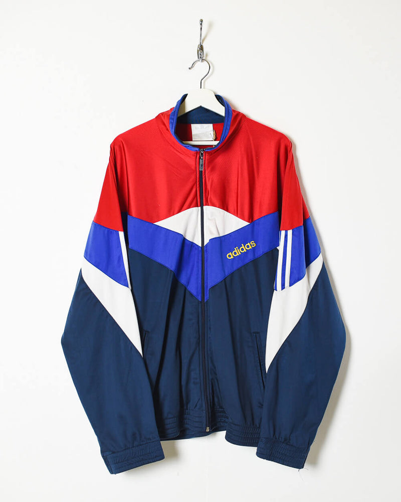 Vintage Navy Adidas Tracksuit Top - X-Large Polyester– Domno Vintage