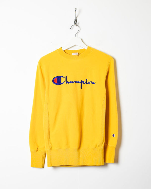 Yellow Champion Reverse Weave Sweatshirt - Small