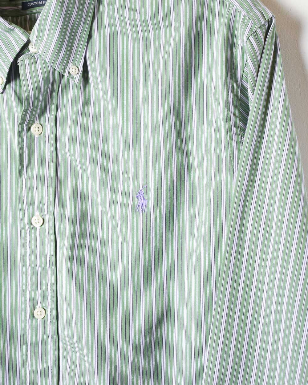 Green Polo Ralph Lauren Striped Shirt - Large